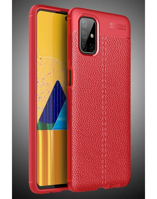 Newface Samsung Galaxy M51 Kılıf Auto Focus Kapak - Kırmızı
