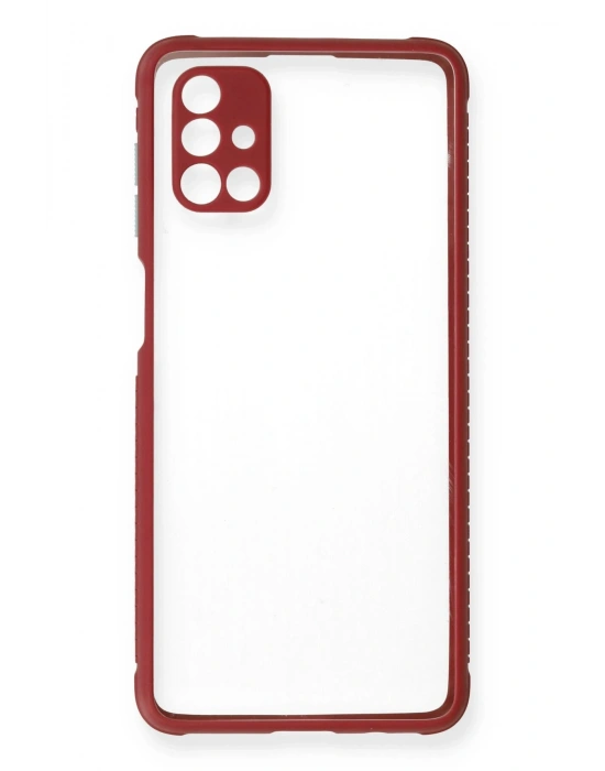 Newface Samsung Galaxy M51 Kılıf Miami Şeffaf Silikon - Fuşya