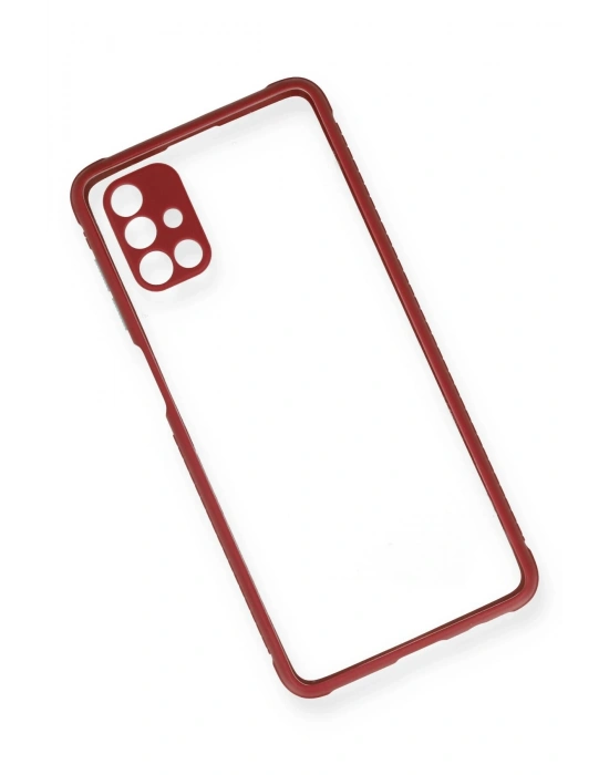 Newface Samsung Galaxy M51 Kılıf Miami Şeffaf Silikon - Fuşya