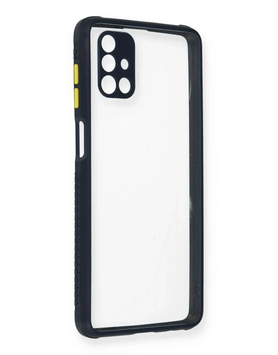 Newface Samsung Galaxy M51 Kılıf Miami Şeffaf Silikon - Lacivert