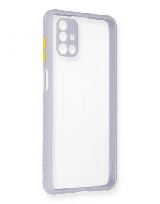 Newface Samsung Galaxy M51 Kılıf Miami Şeffaf Silikon - Lila