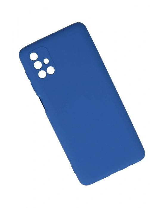 Newface Samsung Galaxy M51 Kılıf Nano içi Kadife Silikon - Mavi
