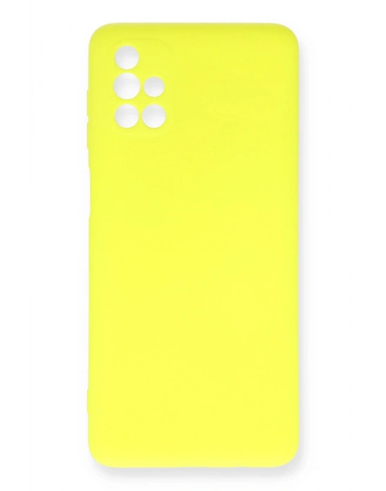 Newface Samsung Galaxy M51 Kılıf Nano içi Kadife Silikon - Sarı