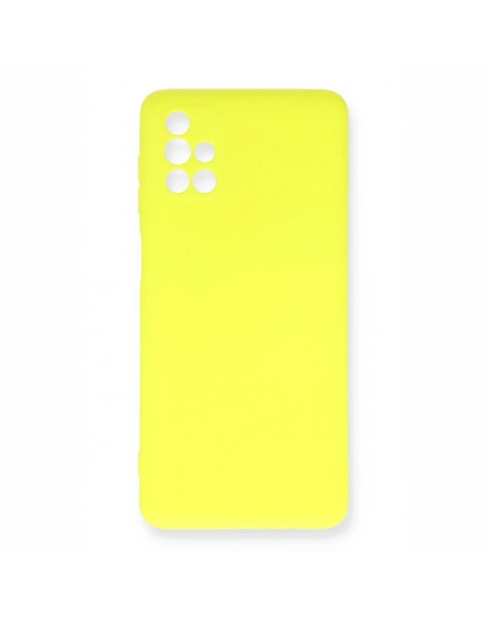 Newface Samsung Galaxy M51 Kılıf Nano içi Kadife Silikon - Sarı