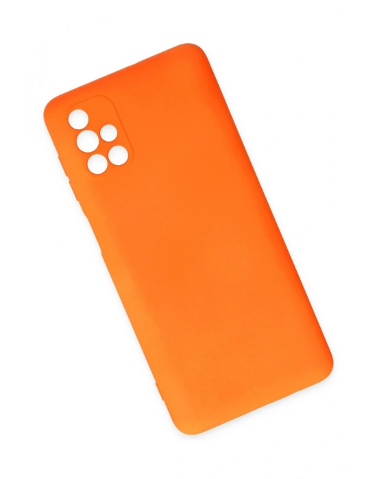 Newface Samsung Galaxy M51 Kılıf Nano içi Kadife Silikon - Turuncu