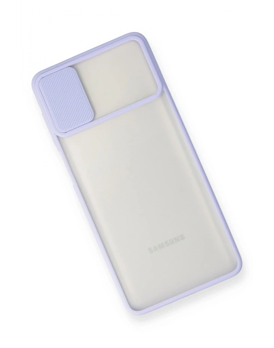Newface Samsung Galaxy M51 Kılıf Palm Buzlu Kamera Sürgülü Silikon - Lila