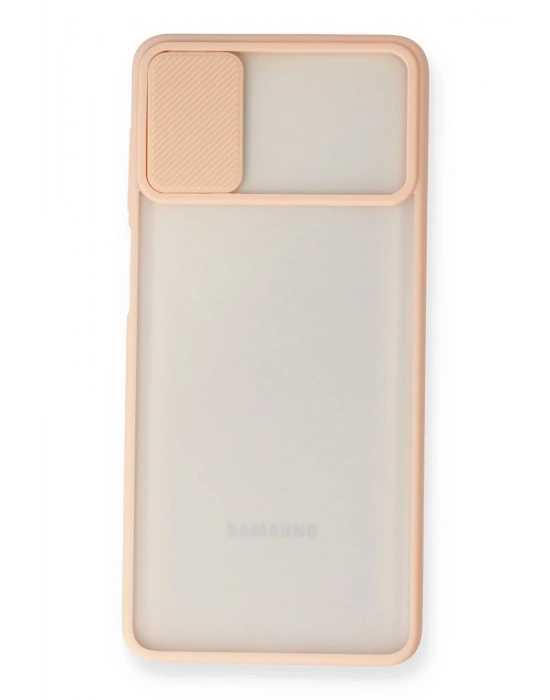 Newface Samsung Galaxy M51 Kılıf Palm Buzlu Kamera Sürgülü Silikon - Pembe