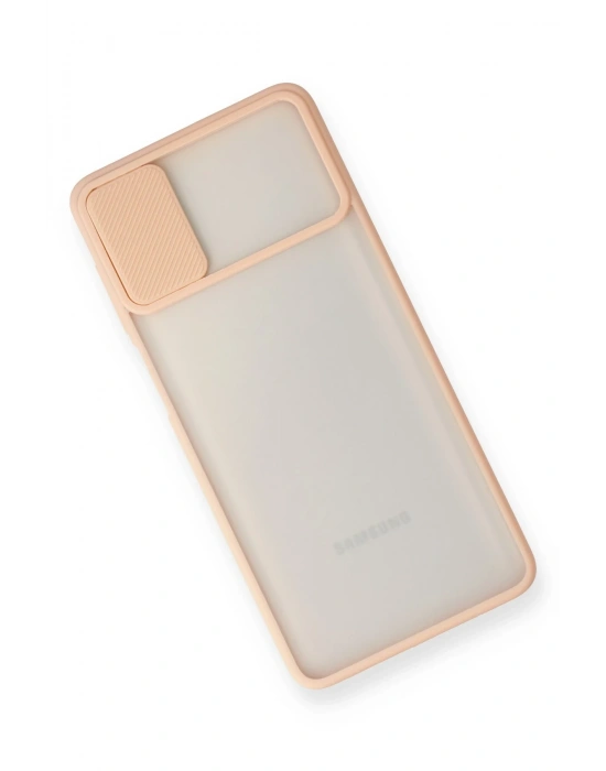 Newface Samsung Galaxy M51 Kılıf Palm Buzlu Kamera Sürgülü Silikon - Pembe