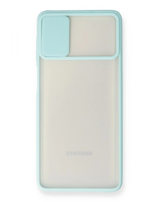 Newface Samsung Galaxy M51 Kılıf Palm Buzlu Kamera Sürgülü Silikon - Turkuaz