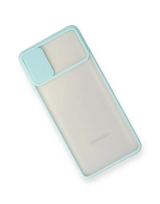 Newface Samsung Galaxy M51 Kılıf Palm Buzlu Kamera Sürgülü Silikon - Turkuaz