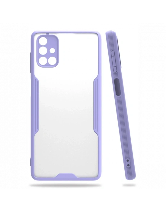Newface Samsung Galaxy M51 Kılıf Platin Silikon - Lila