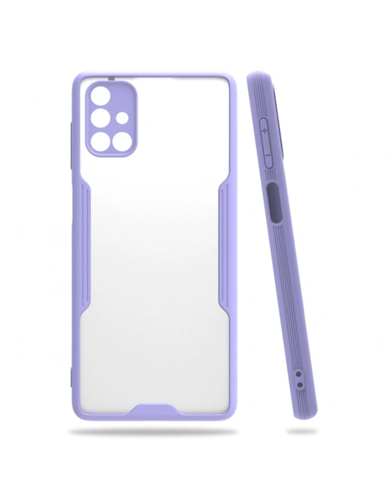 Newface Samsung Galaxy M51 Kılıf Platin Silikon - Lila