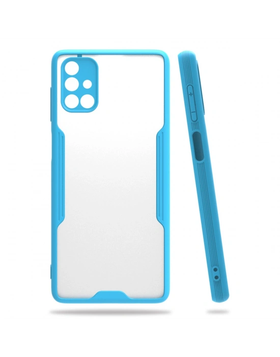 Newface Samsung Galaxy M51 Kılıf Platin Silikon - Mavi