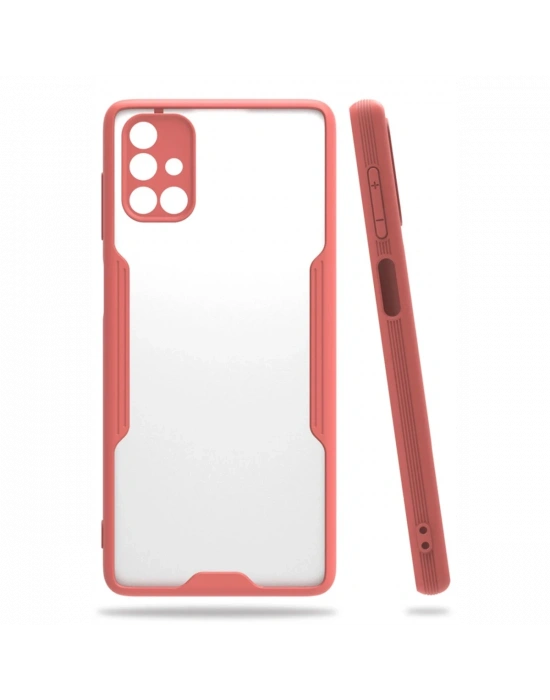 Newface Samsung Galaxy M51 Kılıf Platin Silikon - Pembe