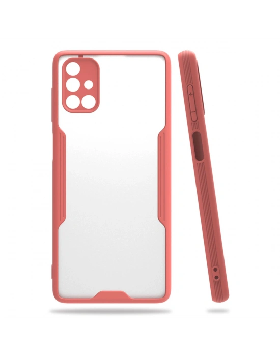 Newface Samsung Galaxy M51 Kılıf Platin Silikon - Pembe