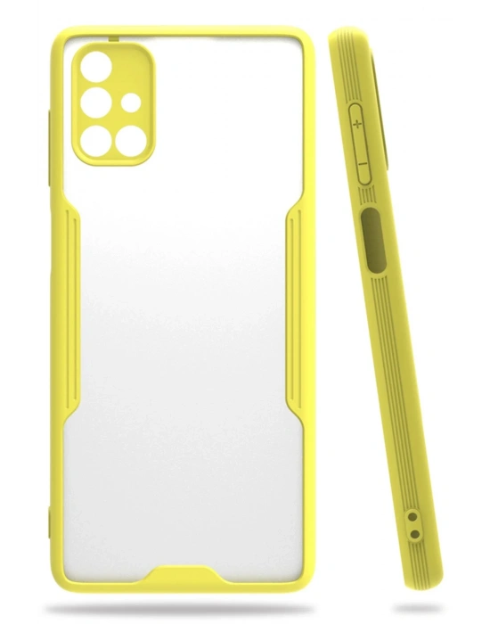 Newface Samsung Galaxy M51 Kılıf Platin Silikon - Sarı