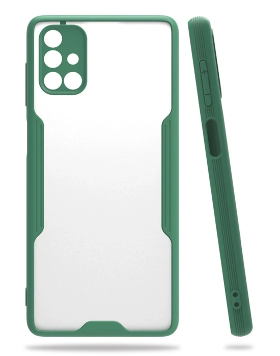 Newface Samsung Galaxy M51 Kılıf Platin Silikon - Yeşil