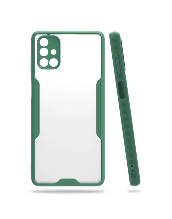 Newface Samsung Galaxy M51 Kılıf Platin Silikon - Yeşil