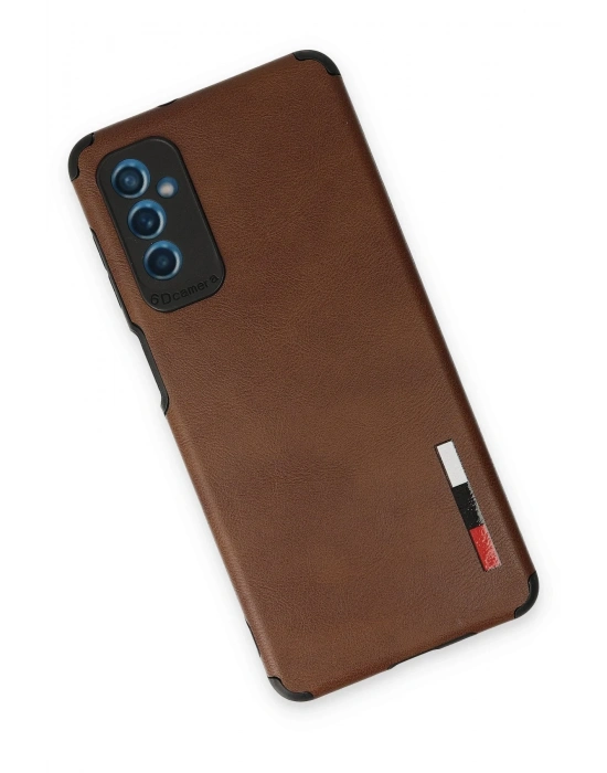 Newface Samsung Galaxy M52 5G Kılıf Loop Deri Silikon - Kahverengi