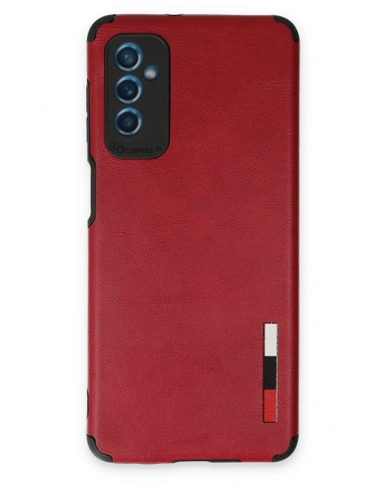 Newface Samsung Galaxy M52 5G Kılıf Loop Deri Silikon - Kırmızı