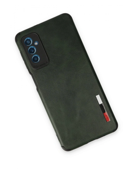 Newface Samsung Galaxy M52 5G Kılıf Loop Deri Silikon - Yeşil