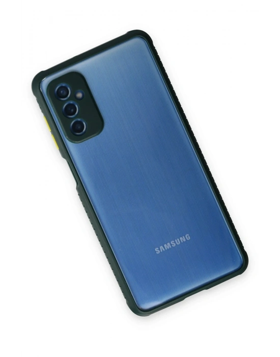 Newface Samsung Galaxy M52 5G Kılıf Miami Şeffaf Silikon - Koyu Yeşil