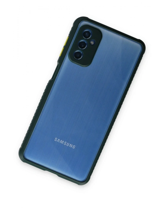 Newface Samsung Galaxy M52 5G Kılıf Miami Şeffaf Silikon - Koyu Yeşil