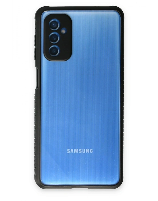 Newface Samsung Galaxy M52 5G Kılıf Miami Şeffaf Silikon - Siyah