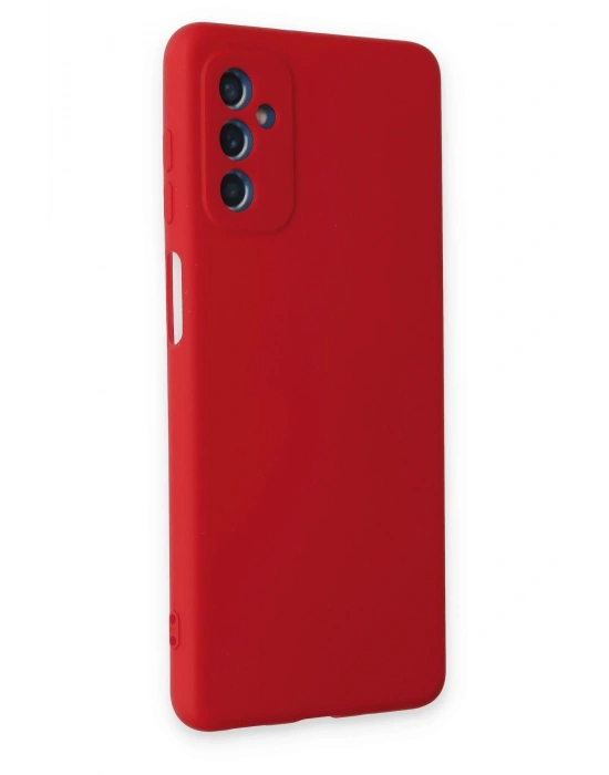Newface Samsung Galaxy M52 5G Kılıf Nano içi Kadife Silikon - Kırmızı