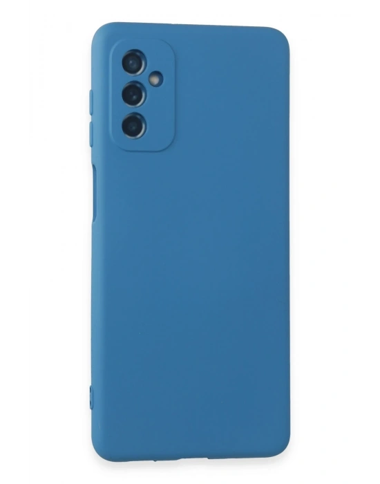 Newface Samsung Galaxy M52 5G Kılıf Nano içi Kadife Silikon - Mavi