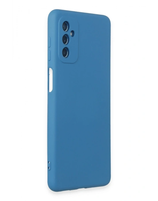 Newface Samsung Galaxy M52 5G Kılıf Nano içi Kadife Silikon - Mavi