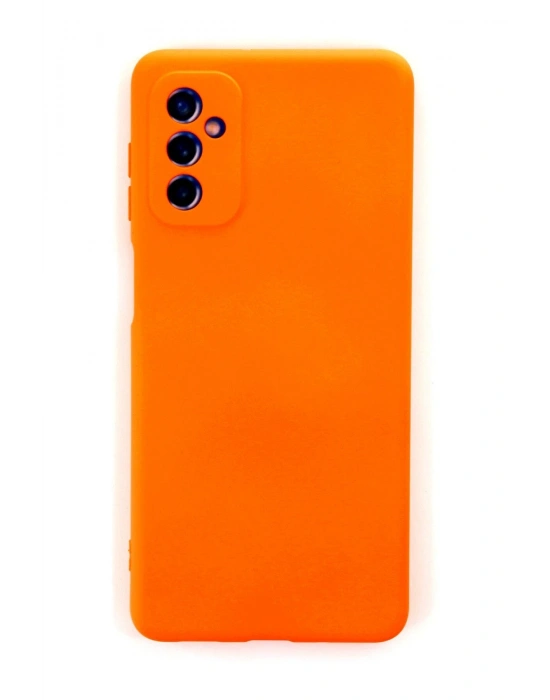 Newface Samsung Galaxy M52 5G Kılıf Nano içi Kadife Silikon - Turuncu