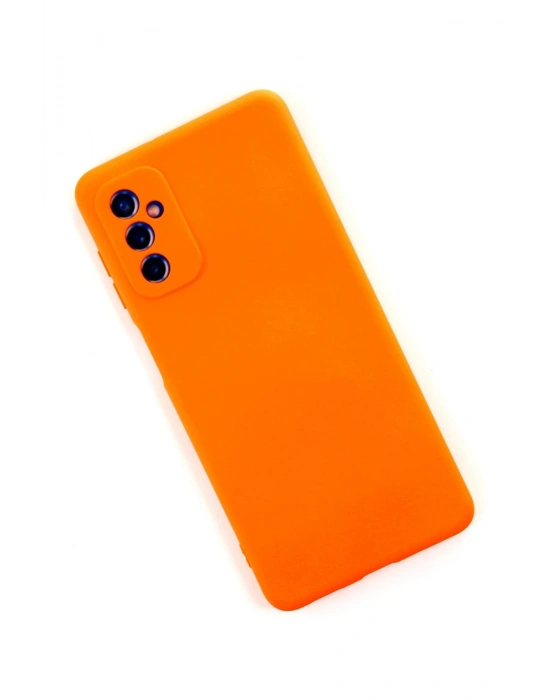 Newface Samsung Galaxy M52 5G Kılıf Nano içi Kadife Silikon - Turuncu