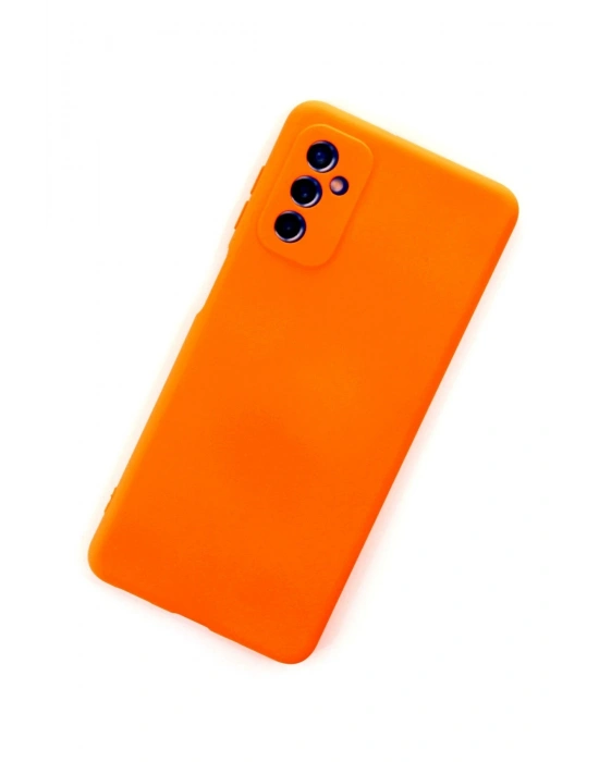 Newface Samsung Galaxy M52 5G Kılıf Nano içi Kadife Silikon - Turuncu