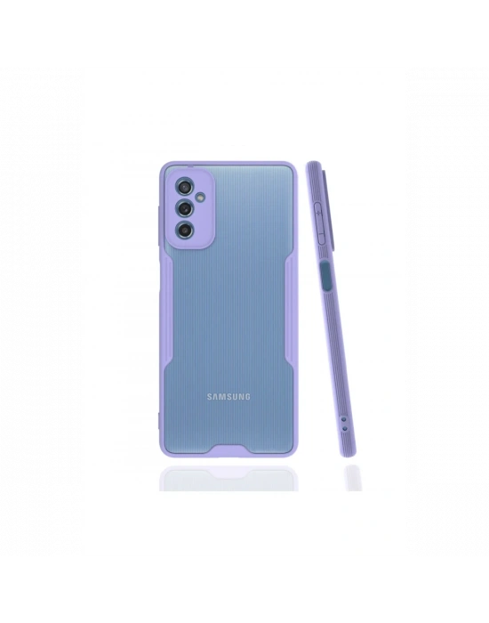 Newface Samsung Galaxy M52 5G Kılıf Platin Silikon - Lila