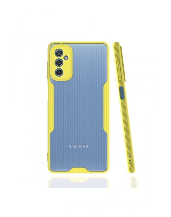 Newface Samsung Galaxy M52 5G Kılıf Platin Silikon - Sarı