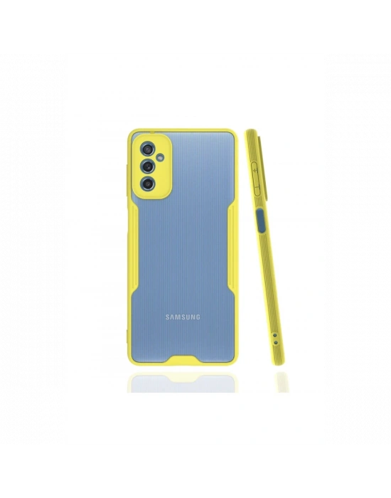 Newface Samsung Galaxy M52 5G Kılıf Platin Silikon - Sarı