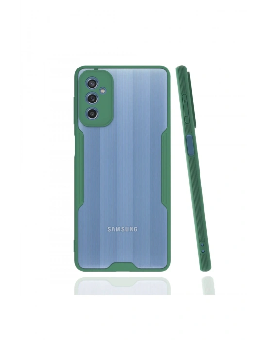 Newface Samsung Galaxy M52 5G Kılıf Platin Silikon - Yeşil