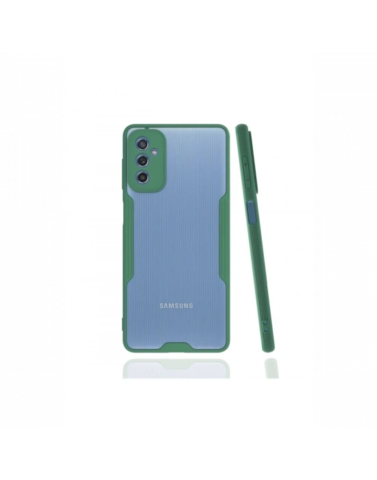 Newface Samsung Galaxy M52 5G Kılıf Platin Silikon - Yeşil