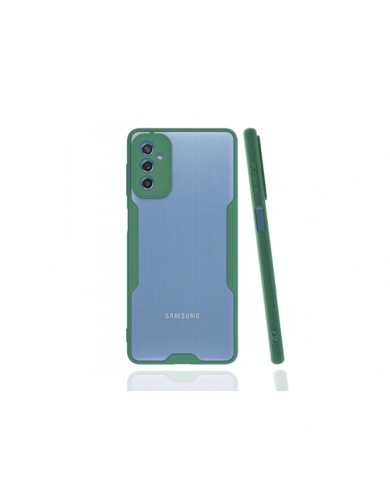 Newface Samsung Galaxy M52 5G Kılıf Platin Silikon - Yeşil