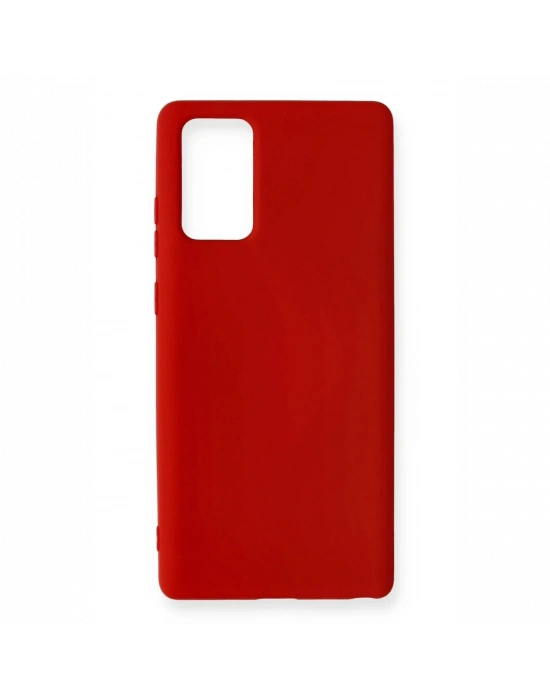 Newface Samsung Galaxy Note 20 Kılıf Nano içi Kadife Silikon - Kırmızı