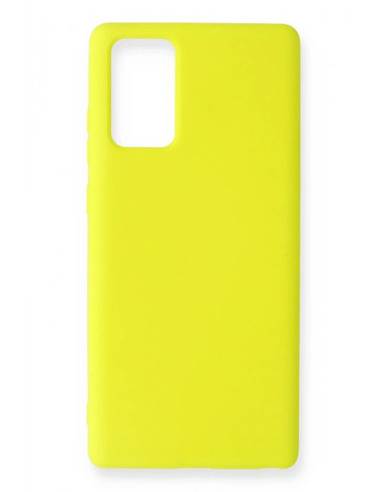 Newface Samsung Galaxy Note 20 Kılıf Nano içi Kadife Silikon - Sarı