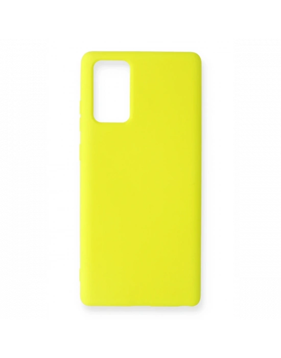 Newface Samsung Galaxy Note 20 Kılıf Nano içi Kadife Silikon - Sarı