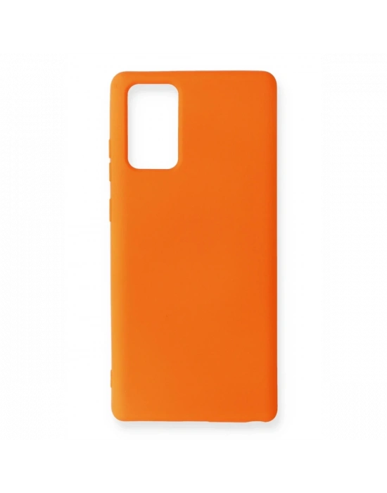 Newface Samsung Galaxy Note 20 Kılıf Nano içi Kadife Silikon - Turuncu