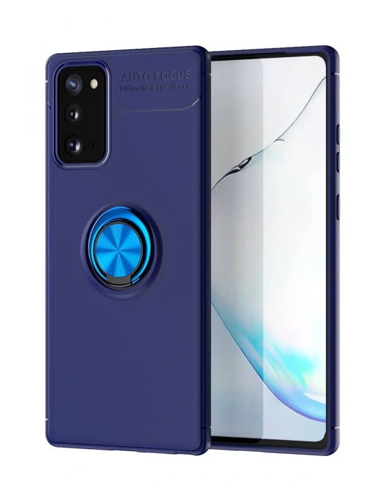 Newface Samsung Galaxy Note 20 Kılıf Range Yüzüklü Silikon - Mavi