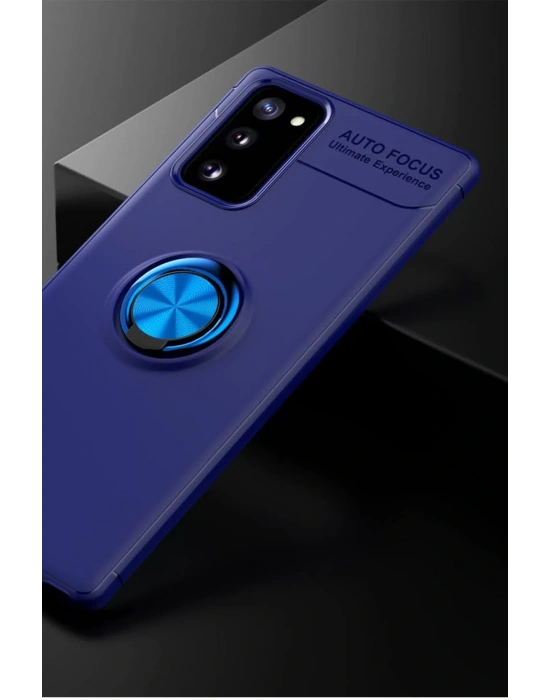 Newface Samsung Galaxy Note 20 Kılıf Range Yüzüklü Silikon - Mavi