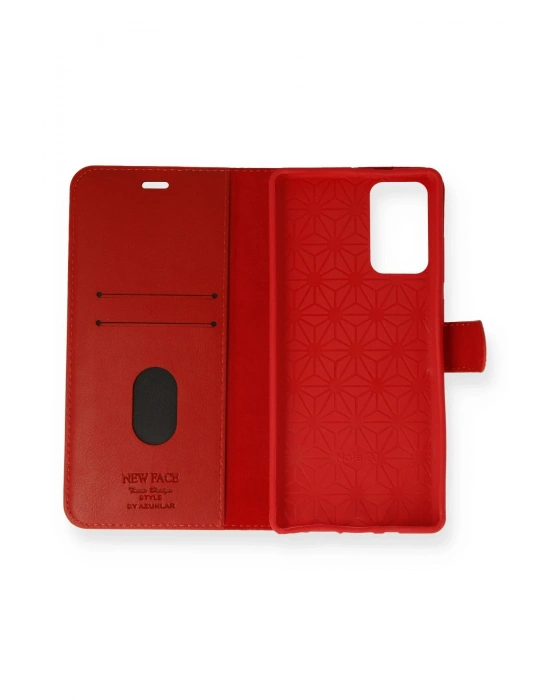 Newface Samsung Galaxy Note 20 Kılıf Trend S Plus Kapaklı Kılıf - Kırmızı