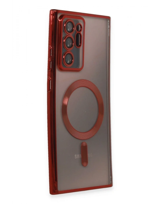 Newface Samsung Galaxy Note 20 Ultra Kılıf Kross Magneticsafe Kapak - Kırmızı