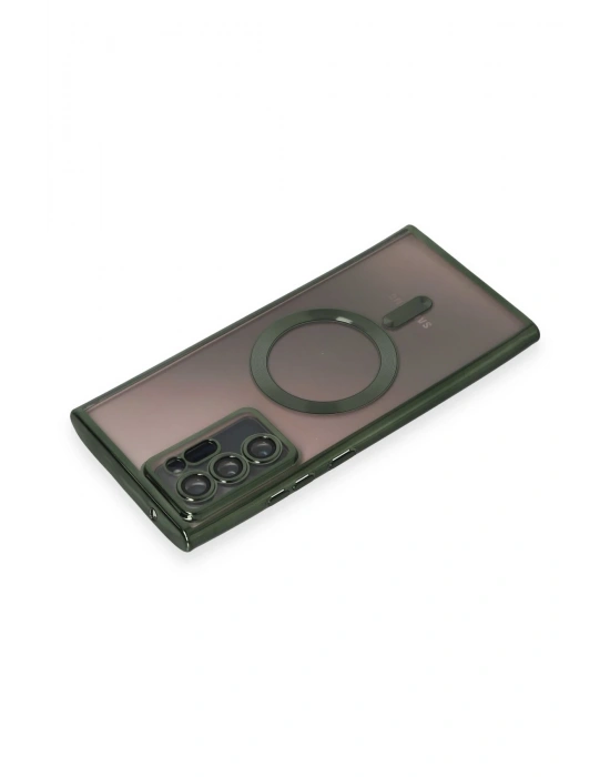 Newface Samsung Galaxy Note 20 Ultra Kılıf Kross Magneticsafe Kapak - Koyu Yeşil