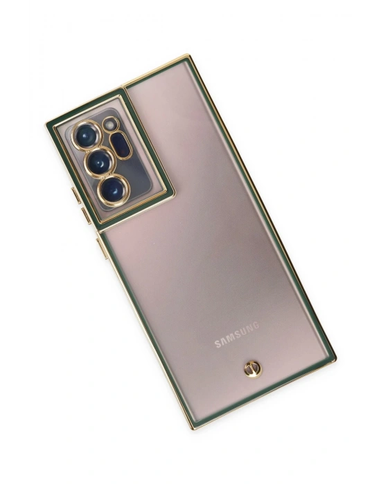 Newface Samsung Galaxy Note 20 Ultra Kılıf Liva Lens Silikon - Yeşil